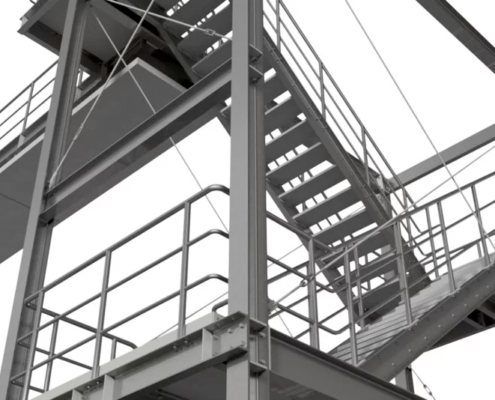 Cadprom Stahl- und Hochbau Projekt: Übergangsbrücke für unseren Kunden Thyssenkrupp